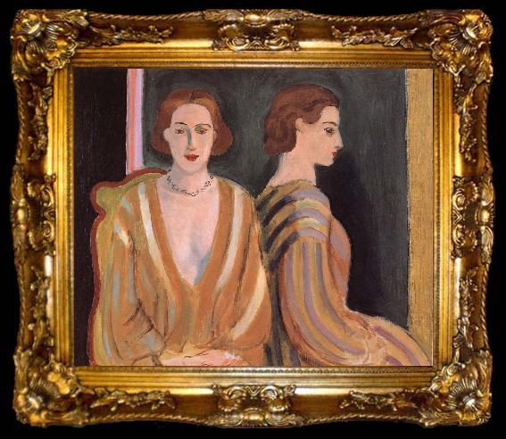 framed  Henri Matisse woman bedoew a mirror, ta009-2